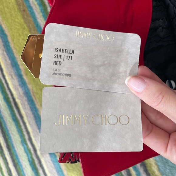 Jimmy Choo Suede Red Clutch - Picture 7 of 7